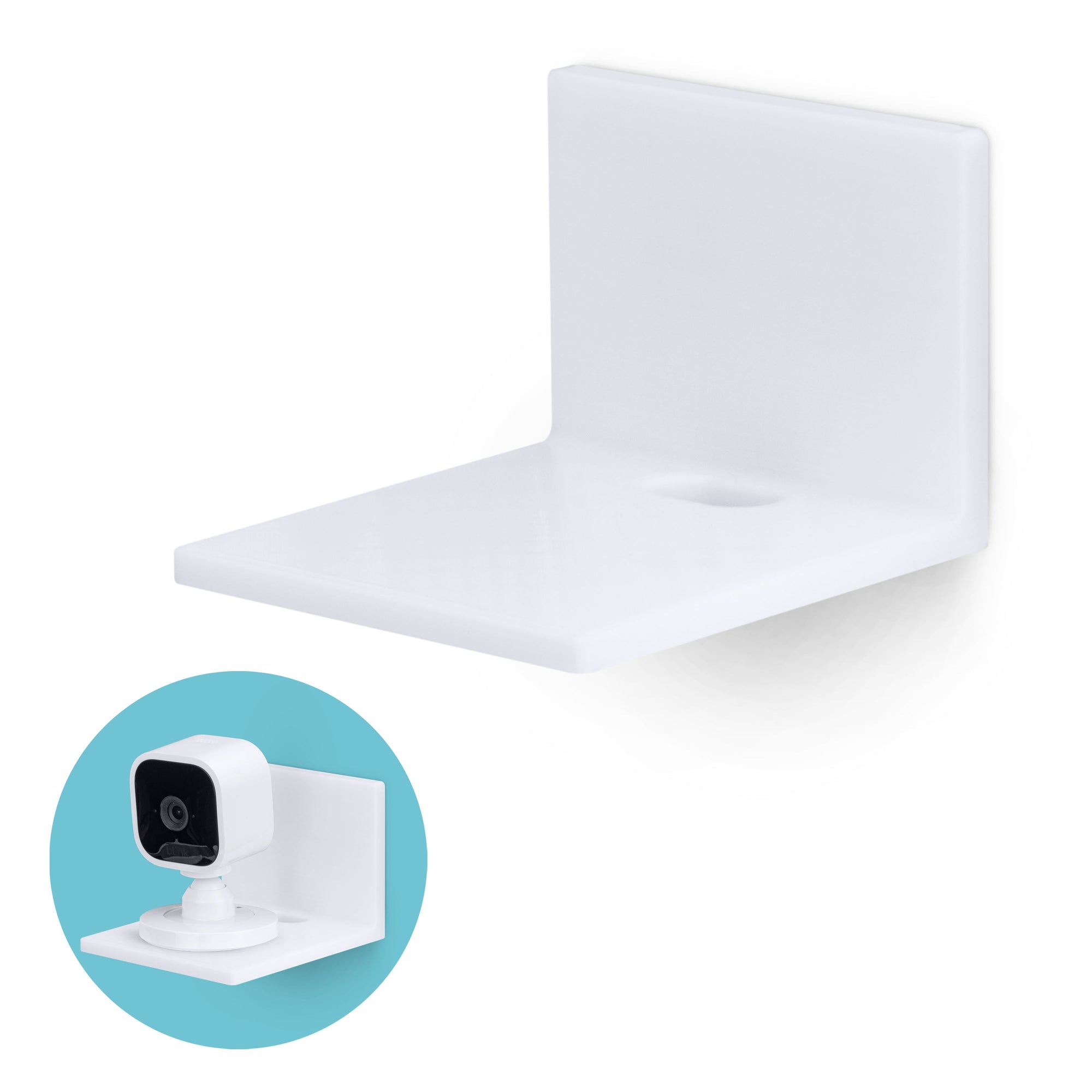 Floating Shelf Camera 3.5” Small Floating Shelf Speaker & Camera Stand, Self Adhesive, No Sc ...