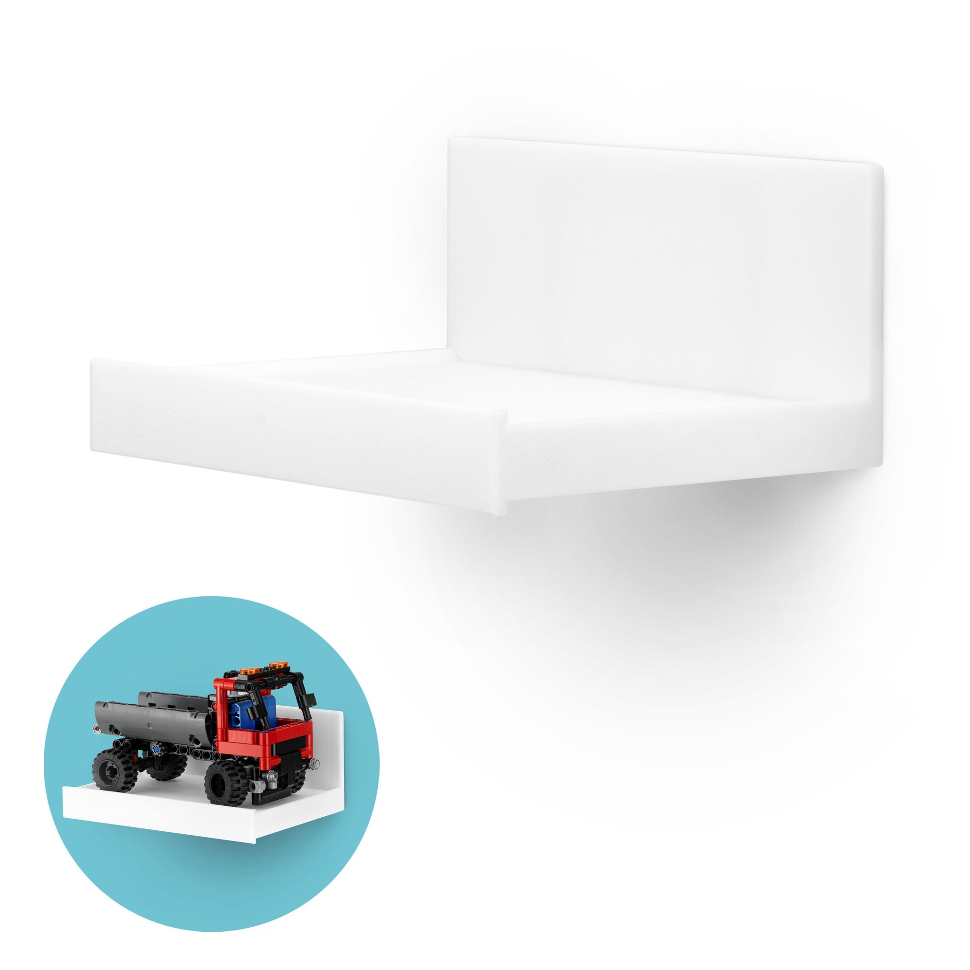 Screwless Wide Floating Shelf (180) for Security Cameras, Baby Monitors, Speakers, Plants & More (139mm / 5.4” x 96mm / 3.7”)