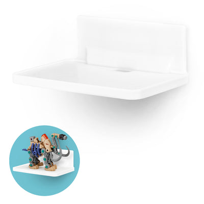 Screwless Xtra-Wide Floating Shelf (200) w/ Cable Access for Cameras, Baby Monitors, Plants & More (172mm / 6.7” x 105mm / 4.1”)