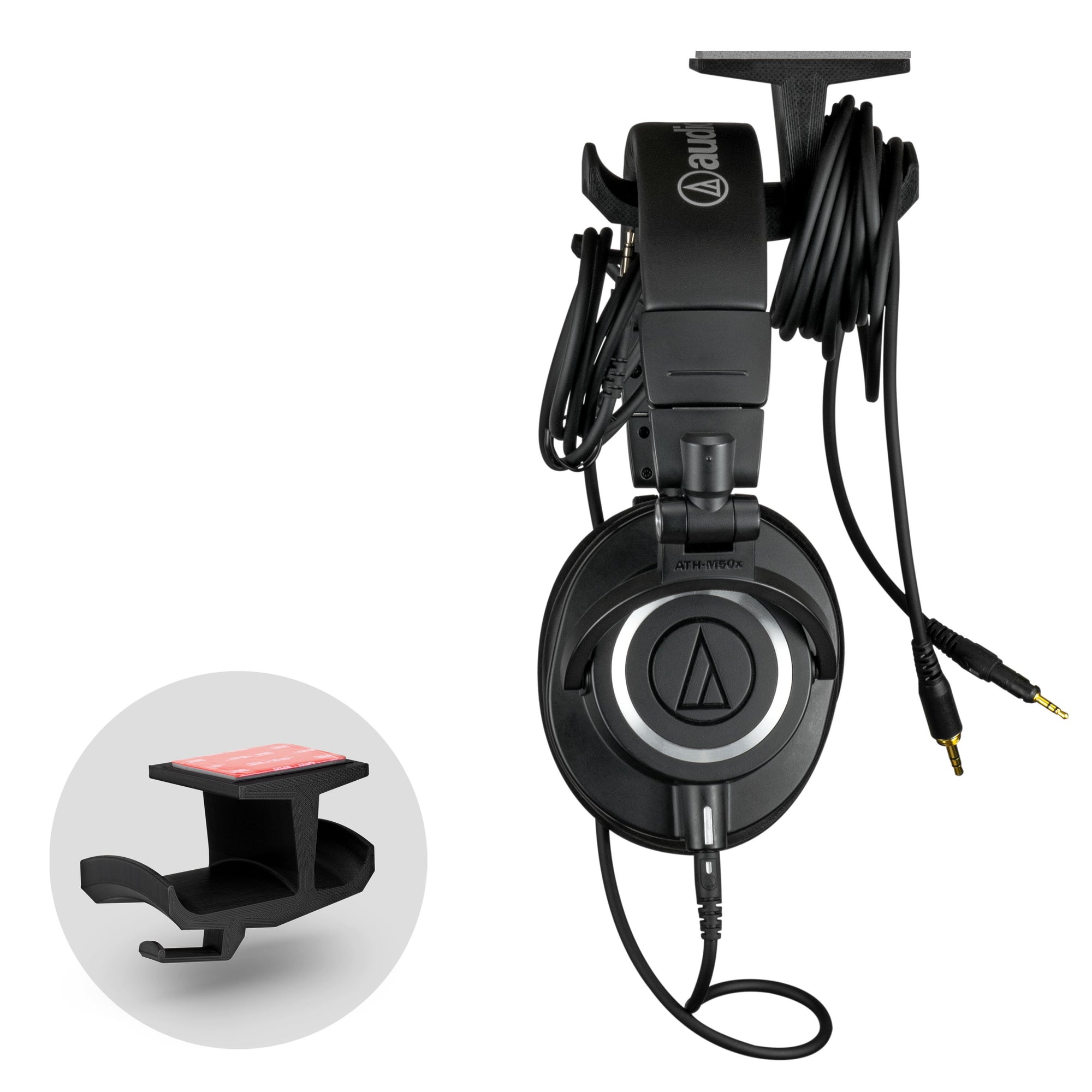 Ultra-J: Under Desk Headphone hanger with cable hook