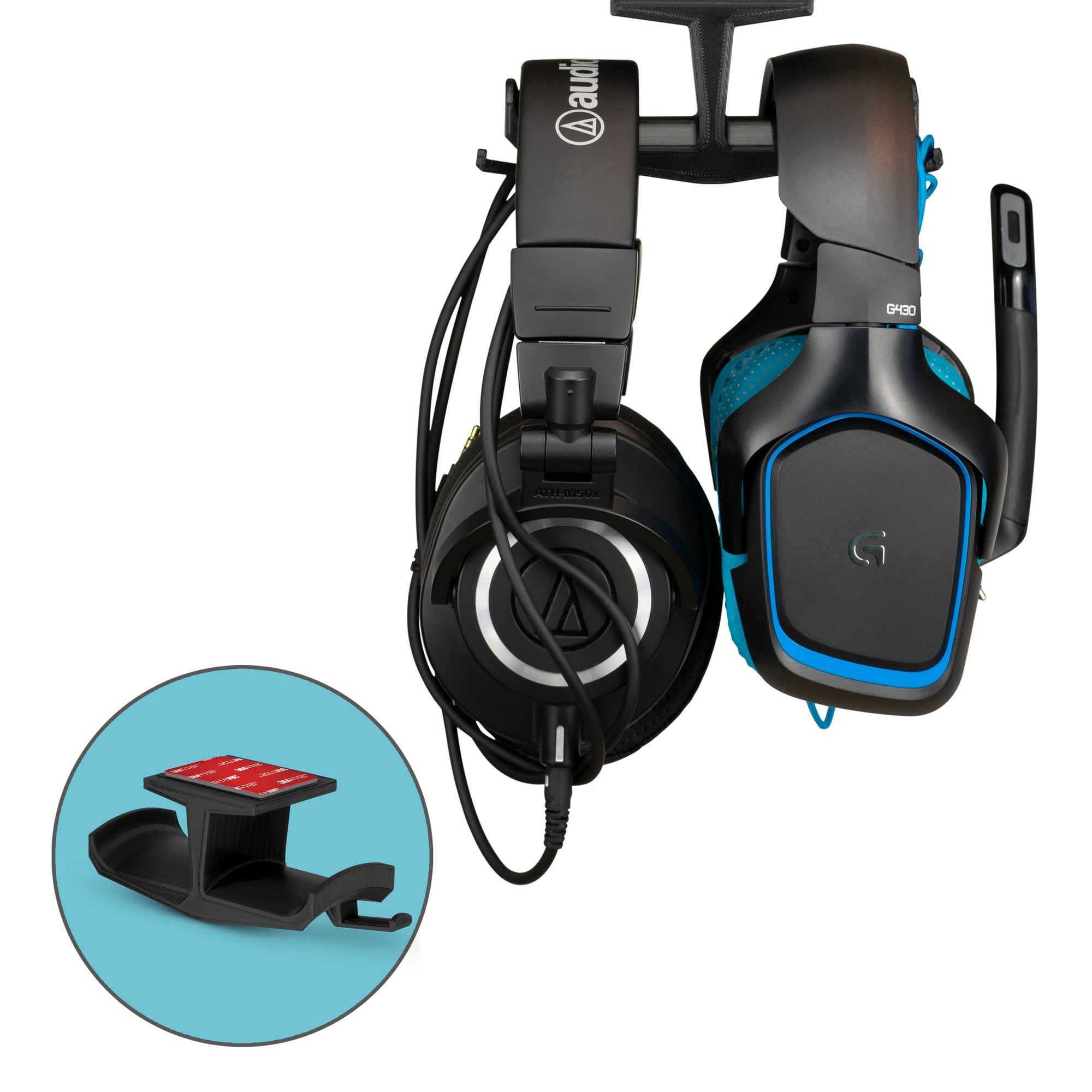 Ultra-T: Large Under Desk Headphone Hanger