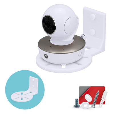 Adhesive Baby Monitor & Security Camera Wall Mount Holder Shelf for Eufy, Wyze, Nanit, Infant Optics, Vtech, Blink, TP Link, Kasa, Ring & More, Easy To Install Security Bracket, Reduce Blind Spots & Clutter (W06)