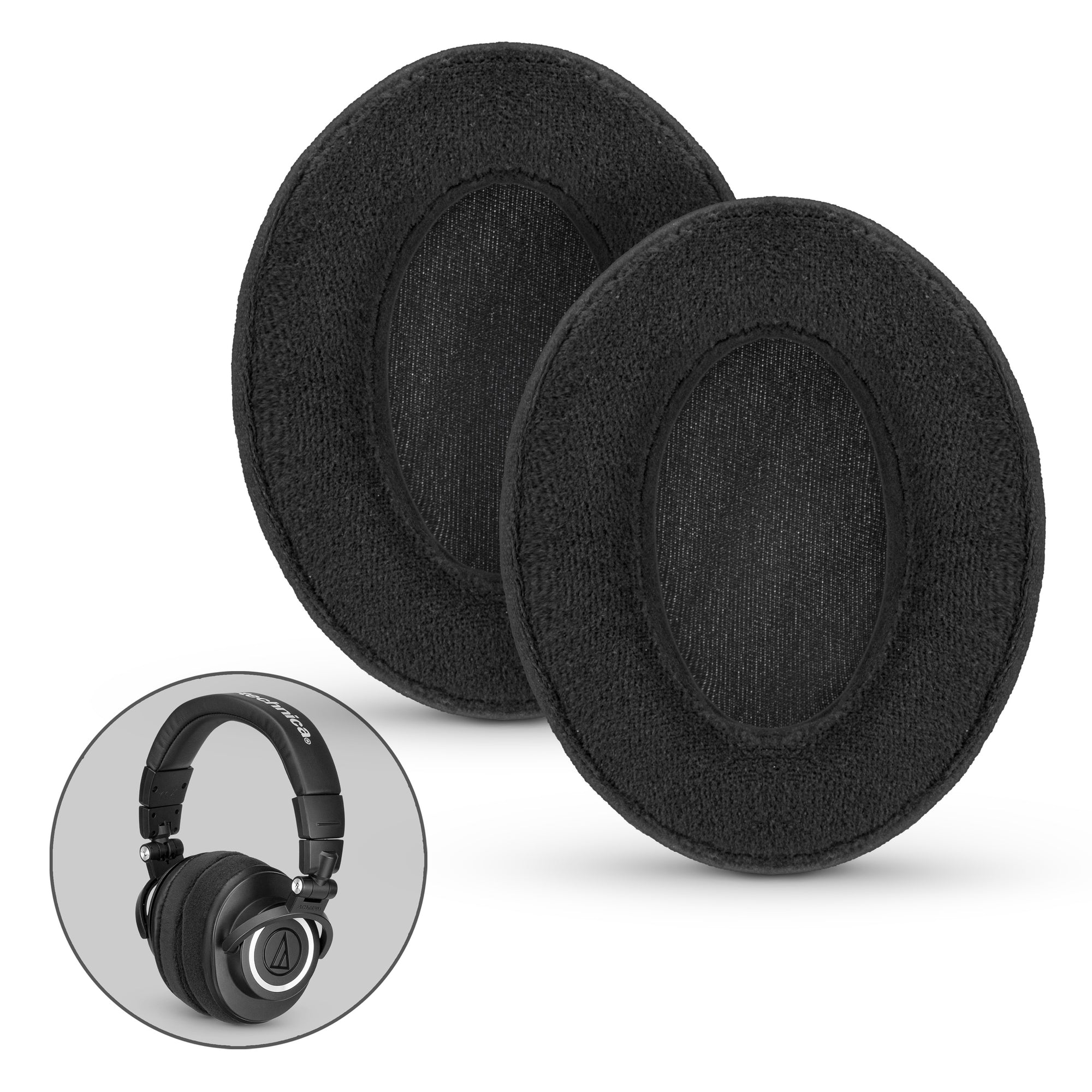 Headphone Memory Foam Earpads Oval Velour Various Colours